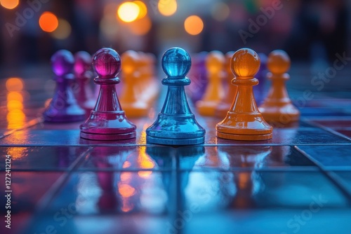 Colorful Game Pieces Representing Democratic Vote Participation