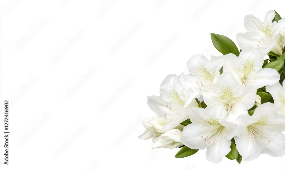 Fototapeta premium A vibrant arrangement of white lilies showcasing their delicate petals against a soft background