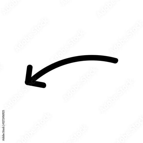 Hand drawn swirly arrow