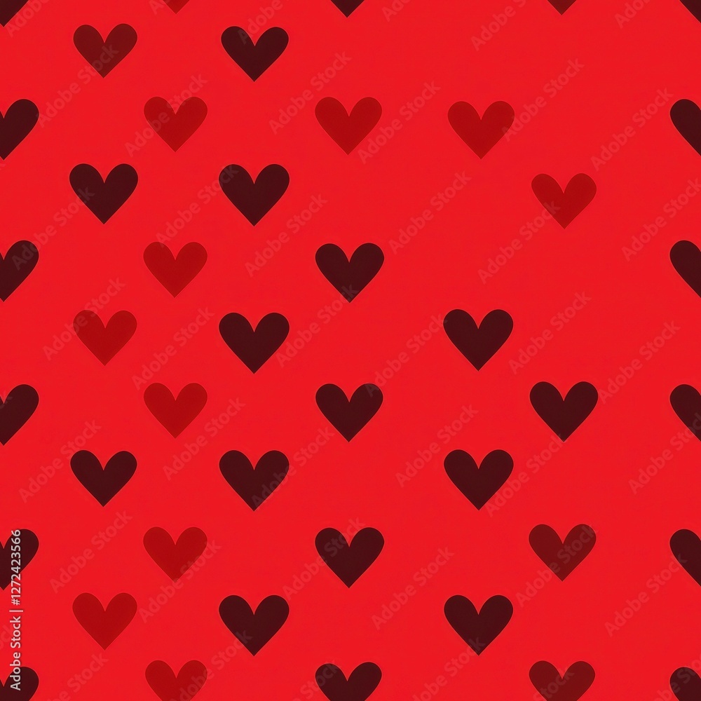 Repeating heart pattern on red background for love concepts or romantic valentines day decoration Repeating heart pattern on red background for love concepts or romantic valentines day decoration