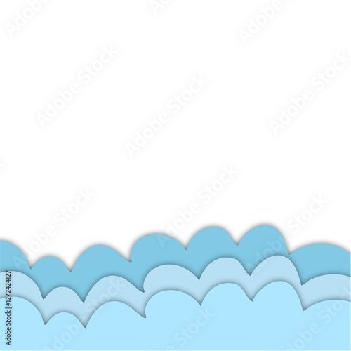 Blue sky and clouds vector background
