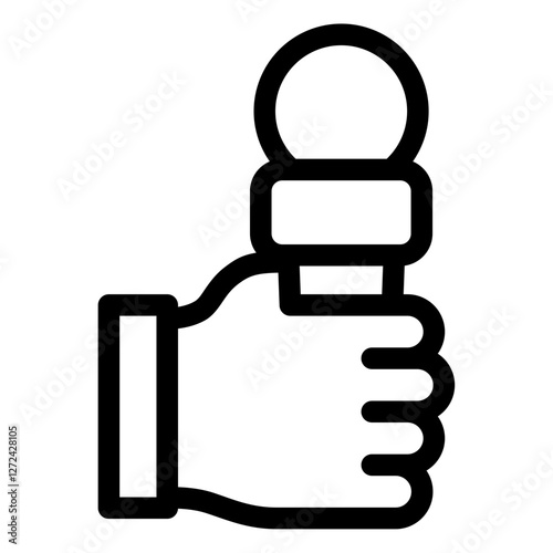 hand holding a microphone icon