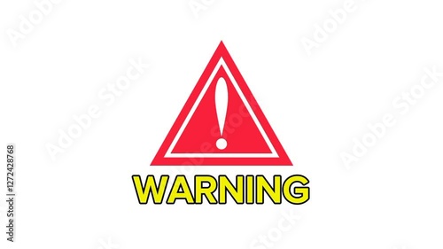 Attention signs with chroma key animation. Hazard Warning. Warning Sign. Hazard Warning Animation. Exclamation Mark. Exclamation Icon.