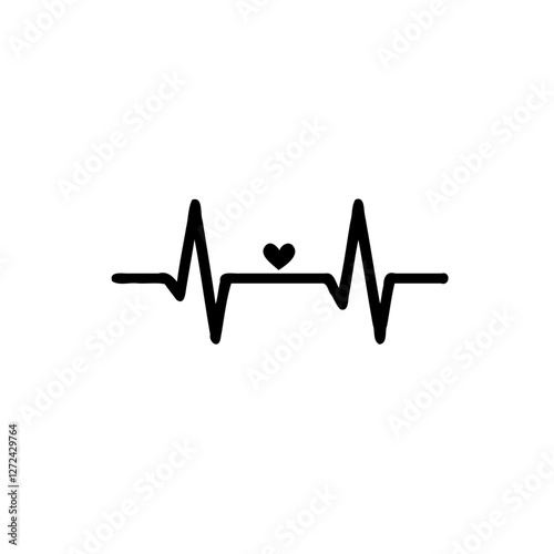 Heartbeat Rhythm with Loving Heart Symbol