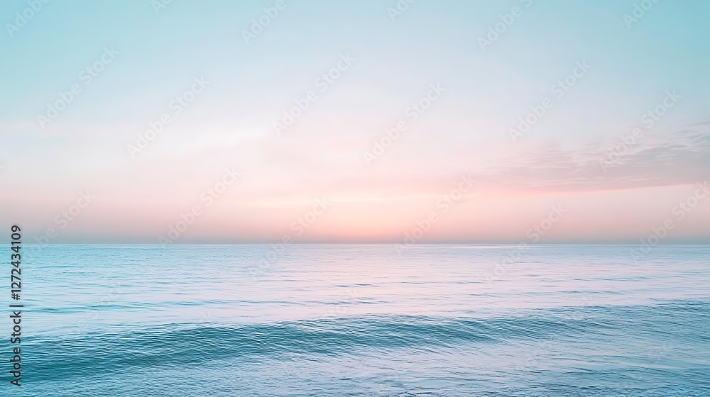 Obraz premium Serene Ocean Sunset Pastel Sky Tranquil Waterscape