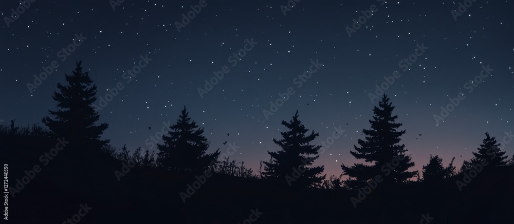 Fototapeta premium Night Sky Starry landscape camp ground landscape forest