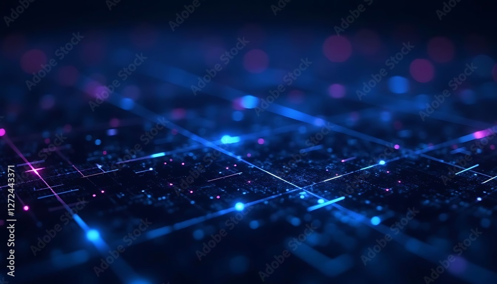 Obraz premium Abstract Digital Network: Futuristic Technology Background