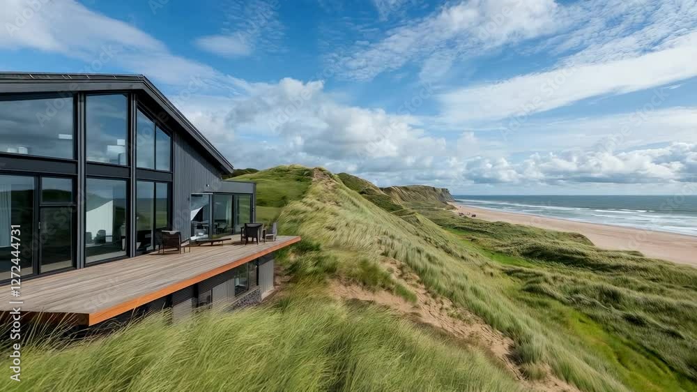 Enjoy breathtaking views from this modern coastal retreat located along a scenic beach. Explore the harmony of nature, architecture, and the soothing ocean soundscape Enjoy breathtaking views from this modern coastal retreat located along a scenic beach. Explore the harmony of nature, architecture, and the soothing ocean soundscape