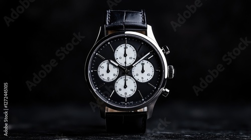 Wallpaper Mural Elegant chronograph wristwatch on black background Torontodigital.ca