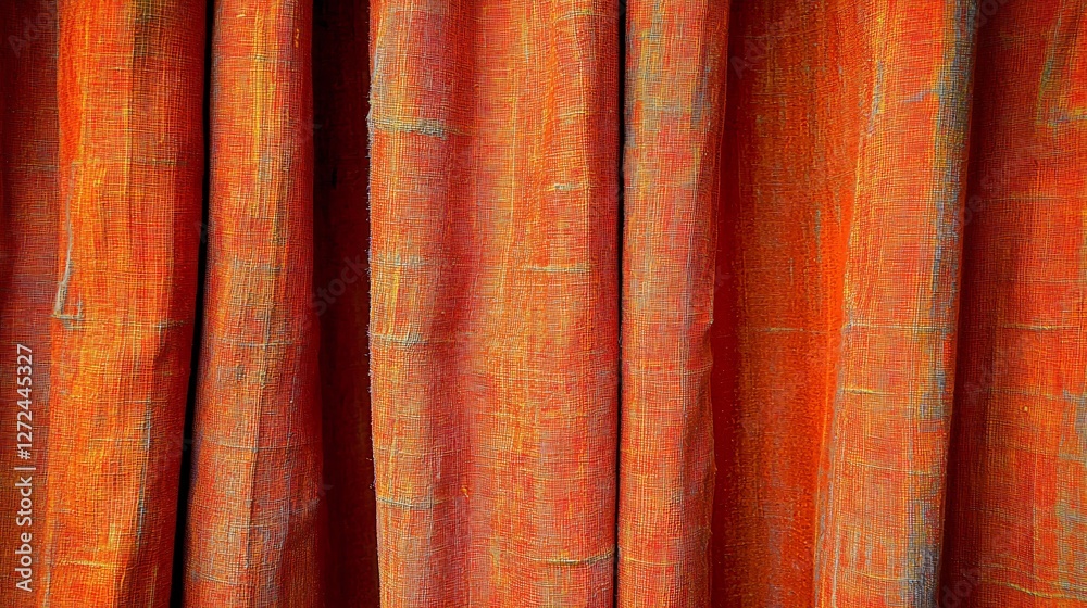 Orange fabric texture, close-up, home decor Orange fabric texture, close-up, home decor