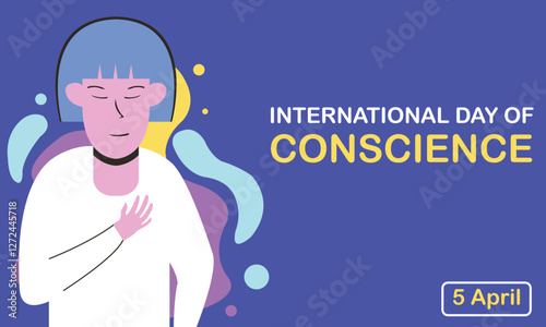 illustration vector graphic of a woman holds her left chest, perfect for international day, international day of conscience, celebrate, greeting card, etc.