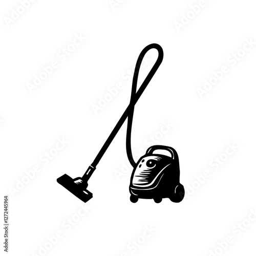 Retro Style Vacuum Cleaner Isolated Illustration