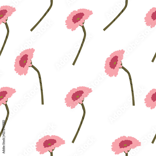 Seamless pattern with gerberas flowers
