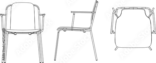 silhouette vector sketch illustration of modern chair detail design for relaxing at home and working