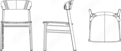 silhouette vector sketch illustration of modern chair detail design for relaxing at home and working