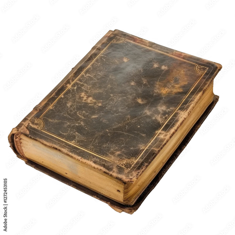 Ultra realistic uhd depiction of antique church hymnal with worn leather cover and aged pages on transparent background perfect for design purposes Ultra realistic uhd depiction of antique church hymnal with worn leather cover and aged pages on transparent background perfect for design purposes