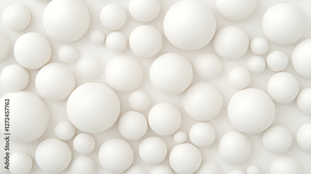 Three Dimensional White Spheres Array Background Pattern Modern Texture Design Conceptual Art. Three Dimensional White Spheres Array Background Pattern Modern Texture Design Conceptual Art.