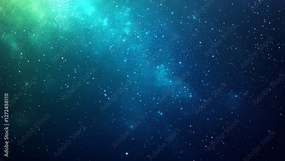 A mesmerizing cosmic scene with vibrant teal and green hues, speckled with countless stars, creating a dreamy, ethereal atmosphere. A mesmerizing cosmic scene with vibrant teal and green hues, speckled with countless stars, creating a dreamy, ethereal atmosphere.