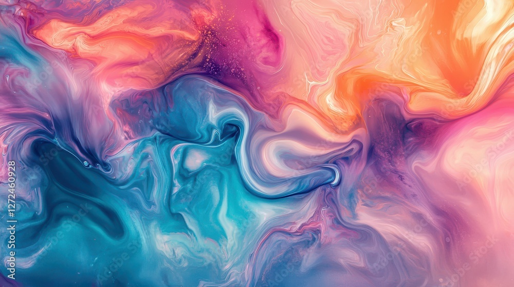 Dreamy Abstract Composition of Swirling Liquid Colors in Motion Dreamy Abstract Composition of Swirling Liquid Colors in Motion