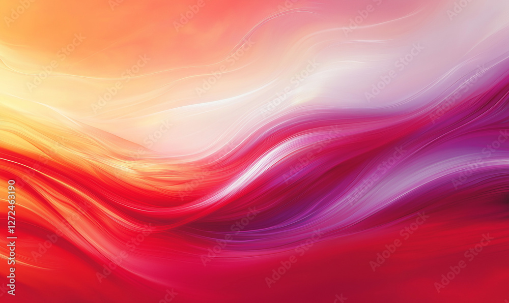 Obraz premium Modern dynamic energetic sunset featuring vibrant red plum and ivory hues, igniting passionate artistic inspiration