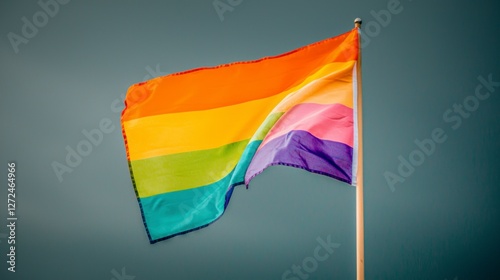 Transgender Pride Flag Waving  LGBTQ  Symbol  Colorful Fabric  International Day of Visibi photo