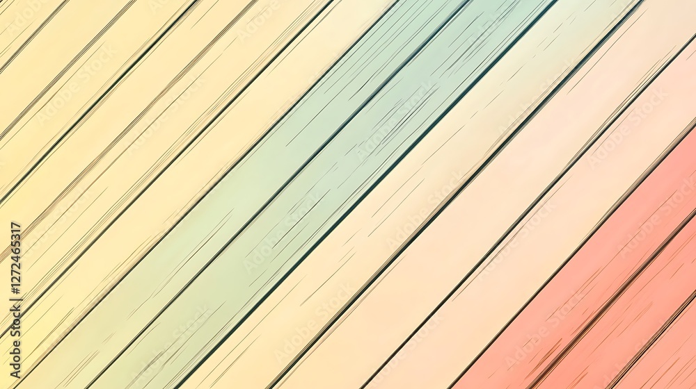 Obraz premium Diagonally Arranged Pastel Colored Wooden Planks