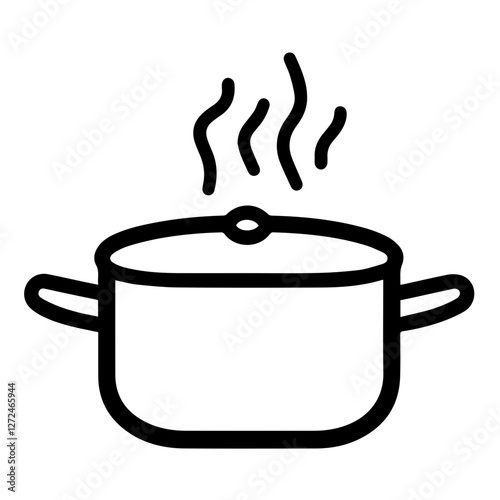 Modern Cooking Pot Icon – Perfect for Recipe Blogs and Kitchen Designs