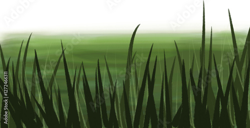 green grass in the wind