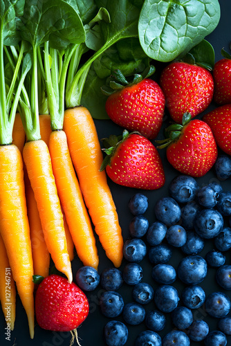 Vibrant Array of Fresh Fruits and Vegetables: A Nutritional Powerhouse