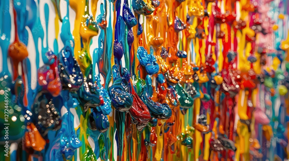 Fototapeta premium Colorful Paint Splashes in High Definition Art Abstract Design