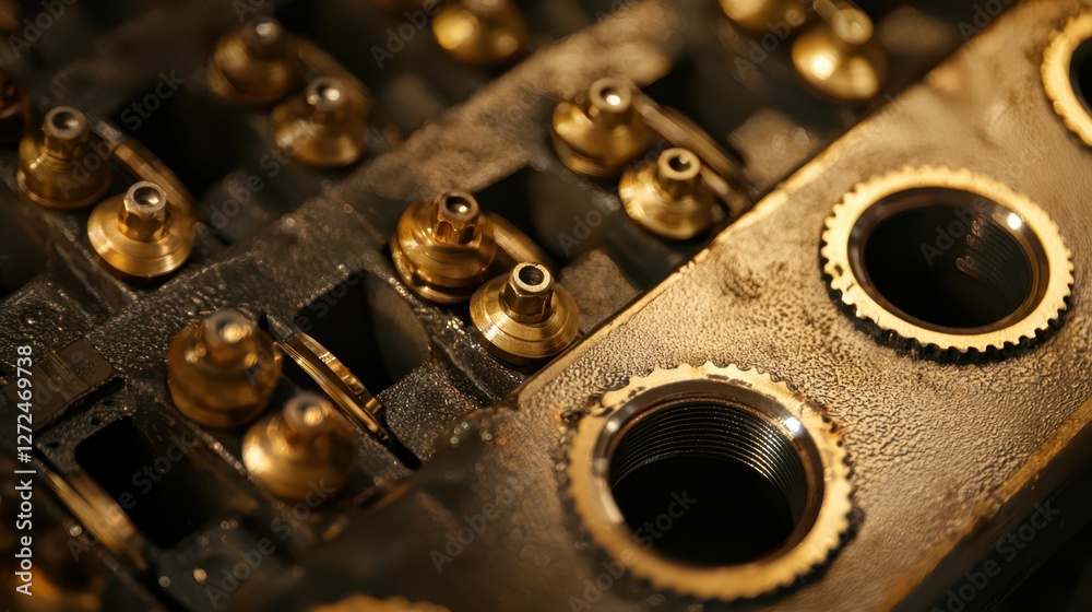 Close Up of High-Resolution Protective Gaskets in Industrial Setting