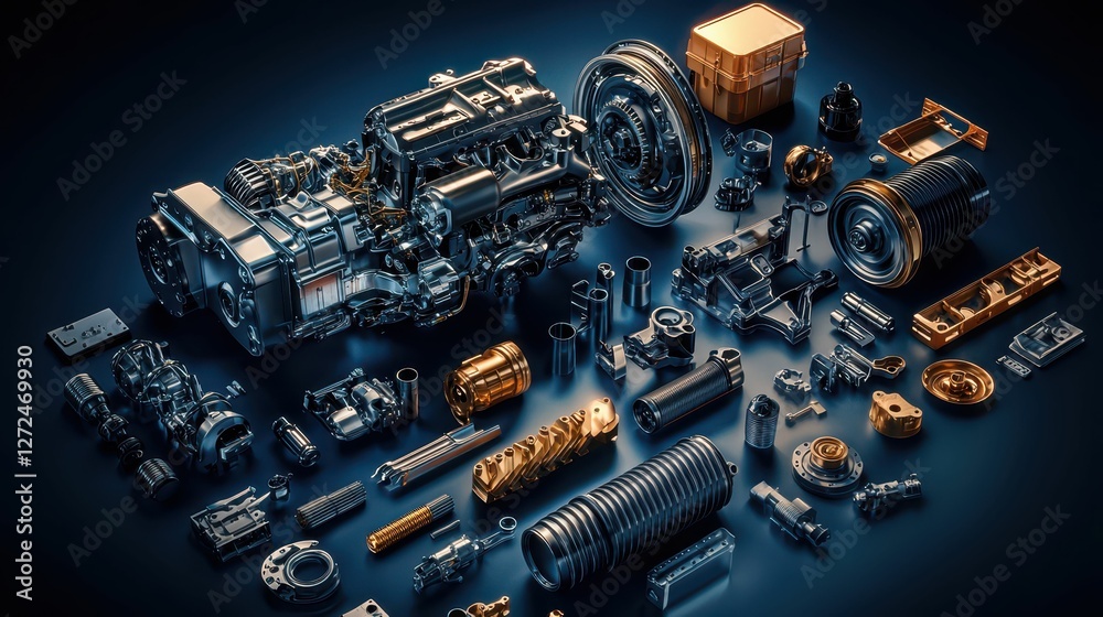 Fototapeta premium Detailed High-Resolution Image of Advanced Engine Components