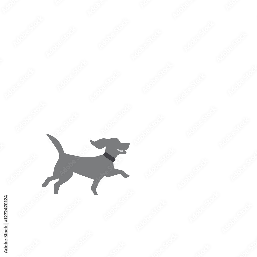 Silhouette of a Smiling Dog with a Black Collar Graphic Silhouette of a Smiling Dog with a Black Collar Graphic