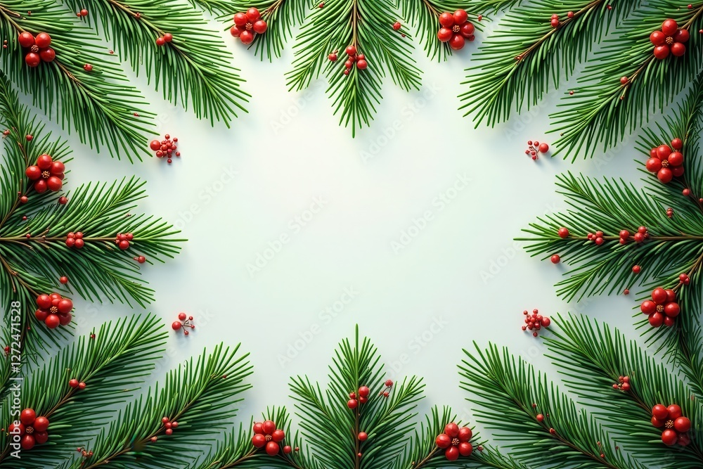 Intricate Xmas conifer branch pattern, ornate green design , festive, wreath, rustic Intricate Xmas conifer branch pattern, ornate green design , festive, wreath, rustic