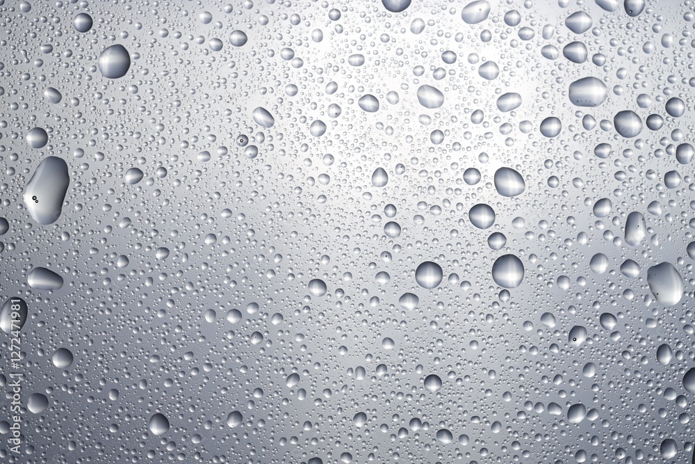 Water drops on glass surface, top view Water drops on glass surface, top view