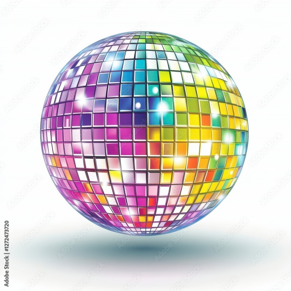 Colorful Disco Ball Reflecting Lights and Vibrant Patterns Colorful Disco Ball Reflecting Lights and Vibrant Patterns