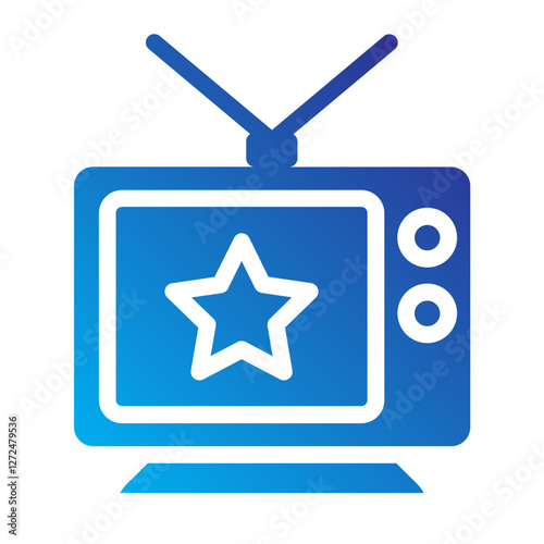 Television stars Fame Solid gradient icon