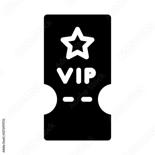 VIP ticket Fame Solid Icon