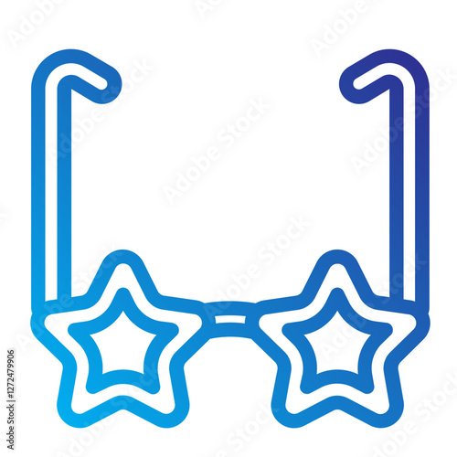 Star Glasses Fame Line gradient icon