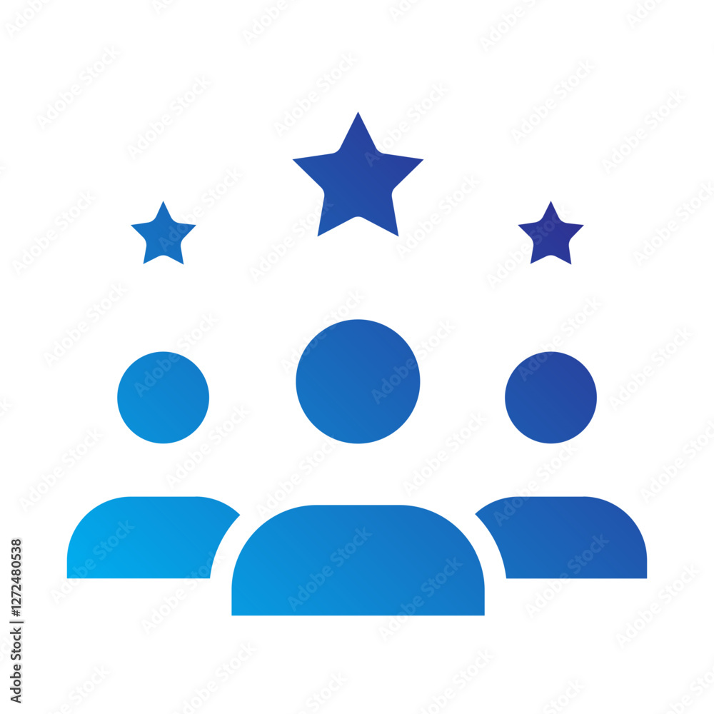Fans Fame Solid gradient icon Fans Fame Solid gradient icon