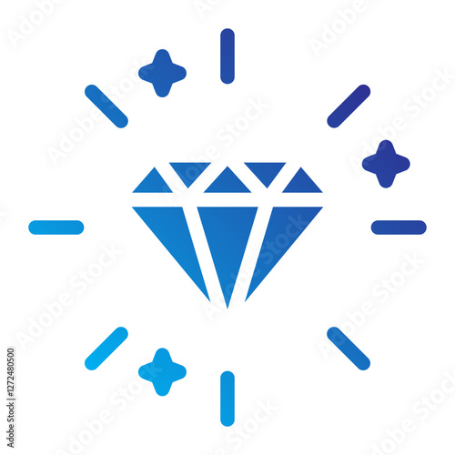 Diamond stars Fame Solid gradient icon