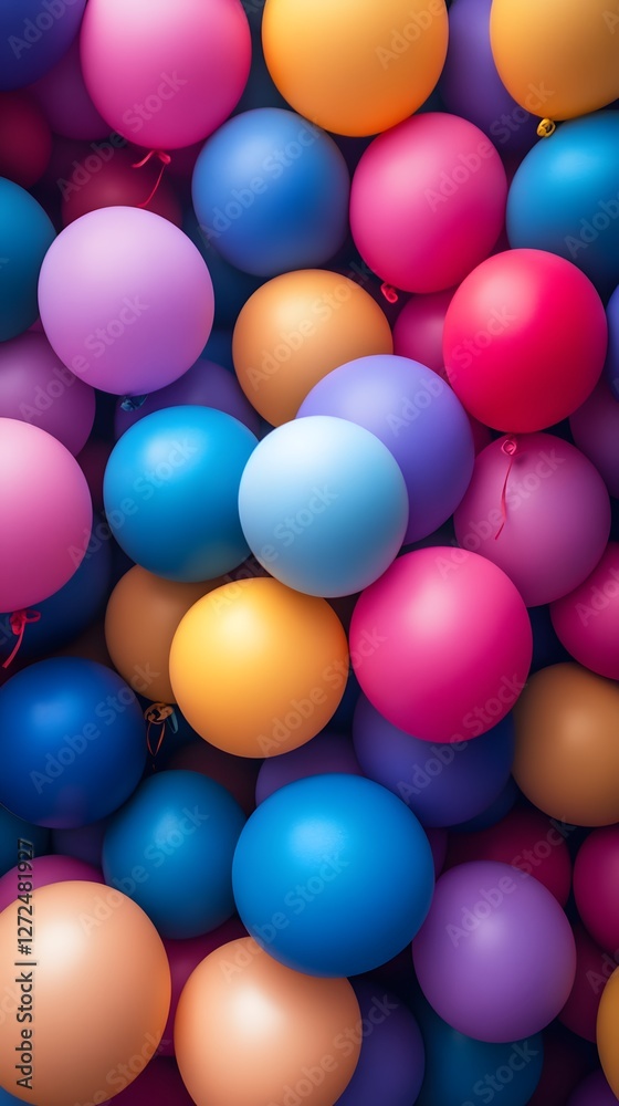 A vibrant array of colorful balloons in various sizes and shades. A vibrant array of colorful balloons in various sizes and shades.