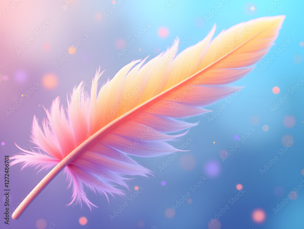 Naklejka premium Fantasy feather light and shadow background wallpaper, abstract concept KV main vision business PPT background