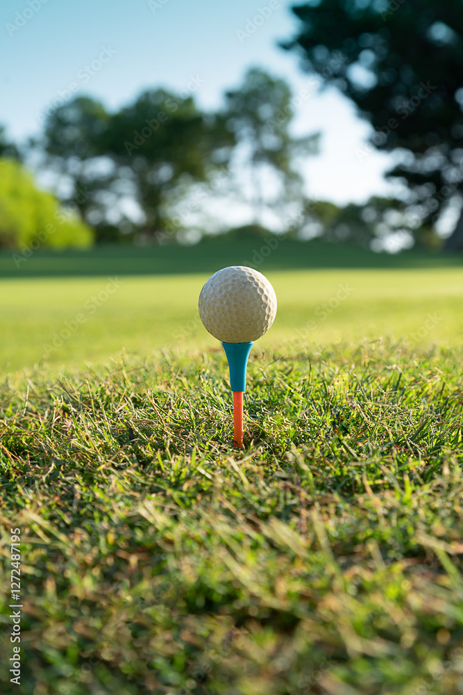 Close up golf ball on green grass field. Close up golf ball on green grass field.