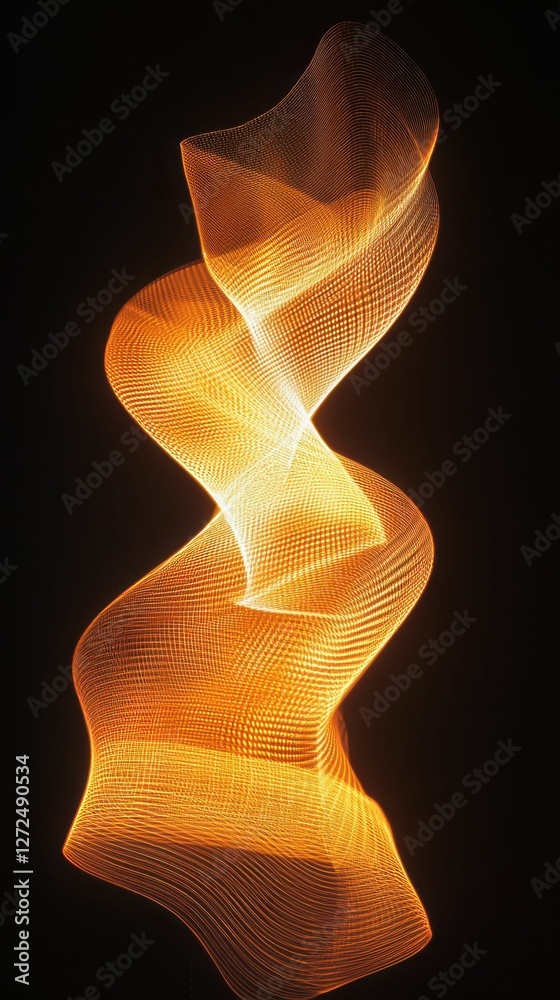 Naklejka premium Serene Abstract Flowing Lines Illuminated in Warm Tones