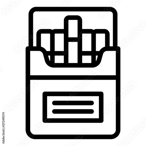 Cigarette pack outline icon symbolizing product design and smoking related branding