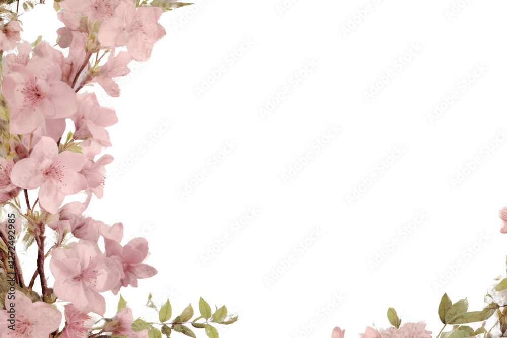 Obraz premium PNG Spring garden ephemera border backgrounds blossom flower.