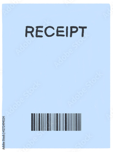 Simple hand drawn receipt illustration with a barcode for financial and business-related designs