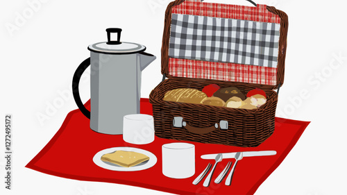 Picnic Scene Illustration