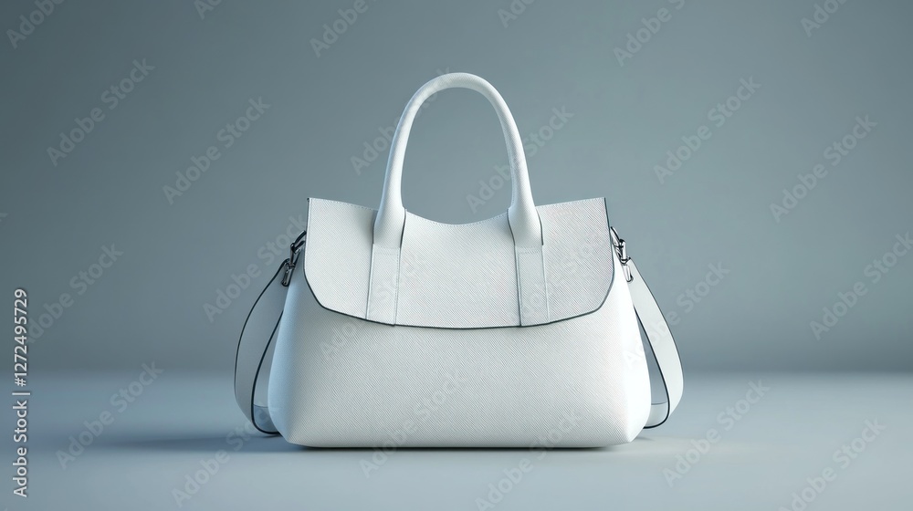 Elegant white handbag on a plain background. Elegant white handbag on a plain background.